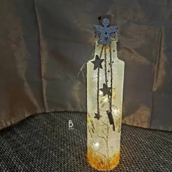 Weihnachtliches Flaschenlicht – Individuelles Windlicht aus Flaschen mit Serviettentechnik