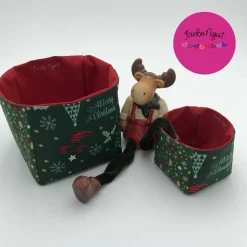 Weihnachtliches Patchwork-Utensilo (Merry Christmas) Doppel – Handgefertigt, robust & vielseitig