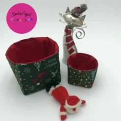 Weihnachtliches Patchwork-Utensilo (Merry Christmas) Doppel – Handgefertigt, robust & vielseitig