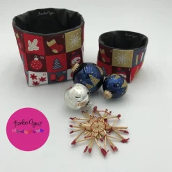 Weihnachtliches Patchwork-Utensilo im Doppel – Adventskalender, handgefertigt & vielseitig