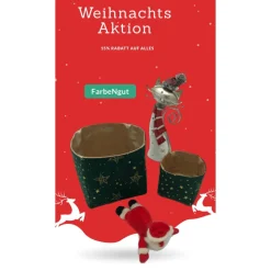 Weihnachtliches Patchwork-Utensilo Doppel – Goldene Sterne auf Grün, liebevoll handgefertigt