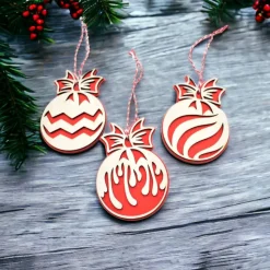 Weihnachts anhänger 3 Set / weihnachtsdeko l weihnachten deko l Rote weihnachten l Baum schmuck