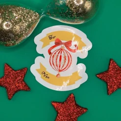 Weihnachts Geschenketikett Vinyl | beschriftbarer Weihnachtskugel Sticker | Geschenklabel Weihnachten