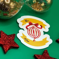 Weihnachts Geschenketikett Vinyl | beschriftbarer Weihnachtskugel Sticker | Geschenklabel Weihnachten