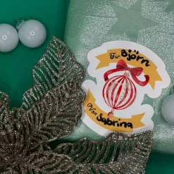 Weihnachts Geschenketikett Vinyl | beschriftbarer Weihnachtskugel Sticker | Geschenklabel Weihnachten