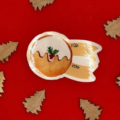 Weihnachts Geschenketikett Vinyl | beschriftbarer Lebkuchenkeks Sticker | Geschenklabel Xmas