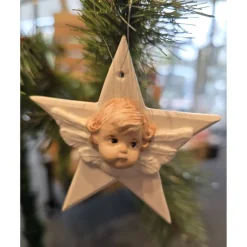 Weihnachtsanhänger - Weihnachtsdeko - Stern mit Engel -