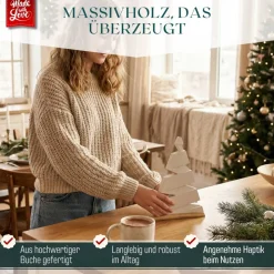 Weihnachtsbaum Deko aus Beton und Holz, handgefertigt, für Tisch, Kommode und Fensterbank, 27 x 21,5 x 2,8 cm