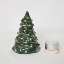 Weihnachtsbaum, Keramik, Handarbeit, Christbaum, Schneeeffekt, Weihnachtsschmuck, Weihnachtsdekoration