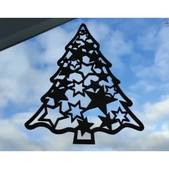 Weihnachtsbaum mit Sternmuster aus Holz