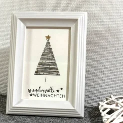 Weihnachtsbaum mit Tinte und Fineliner - GOLD - Weihnachtskarte - danielb.art