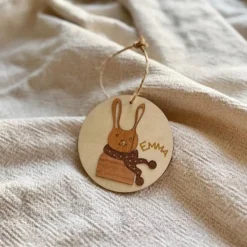 Weihnachtsbaumschmuck aus Echtholz - Hase