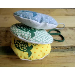 Weihnachtsbaumschmuck, Nadelkissen, Meerjungfrau, handgenäht und handbedruckt