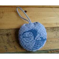 Weihnachtsbaumschmuck, Nadelkissen, Meerjungfrau, handgenäht und handbedruckt