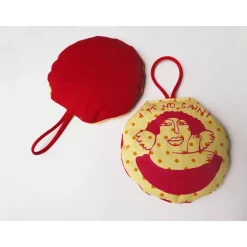 Weihnachtsbaumschmuck, Nadelkissen, I'm no saint, handgenäht und handbedruckt