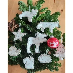 Weihnachtsbaumschmuck Set 8-teilig aus Filz – Wiederverwendbarer Filzanhänger für den Weihnachtsbaum