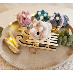 Weihnachtsbaumschmuck Triceratops Häkeltier Christbaumschmuck Hängeornament