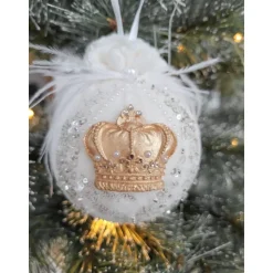 Weihnachtsbaumschmuck Weihnachtsdekor Weihnachtsgeschenk Tannenbaumschmuck Christbaumkugel weiß Gold Krone Spitzenschuhe