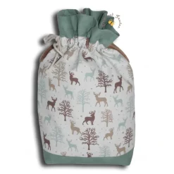 Weihnachtsbeutel Hirsche im Winter Nikolausbeutel weihnachtlicher Geschenksack Geschenkverpackung