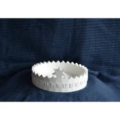 Weihnachtscountdown Schale Kerzenhalter – Adventskalender aus Gips zum Dekorieren