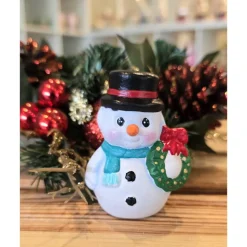 Weihnachtsdeko aus Keramik - Schneemann 2 - Winterdekoration -