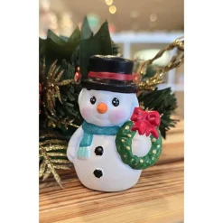 Weihnachtsdeko aus Keramik - Schneemann 2 - Winterdekoration -