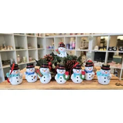 Weihnachtsdeko aus Keramik - Schneemann 4 - Winterdekoration -