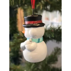 Weihnachtsdeko aus Keramik - Schneemann 4 - Winterdekoration -