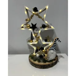 Weihnachtsdeko mit Sternen Weihnachtsgesteck schwarz gold