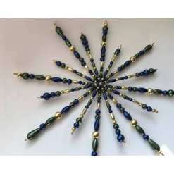 Weihnachtsdeko Stern grün-blau-gold