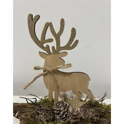 Weihnachtsdeko Weihnachtsgesteck mit einem Hirsch