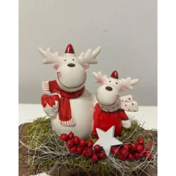 Weihnachtsdeko Weihnachtsgesteck mit einem Hirsche