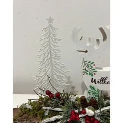 Weihnachtsdeko Weihnachtsgesteck mit einem Hirsch Landschaft