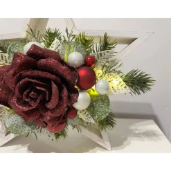 Weihnachtsdeko Weihnachtsstern Stern Led weinrot Rose