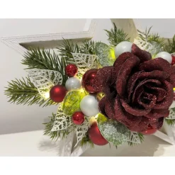 Weihnachtsdeko Weihnachtsstern Stern Led weinrot Rose