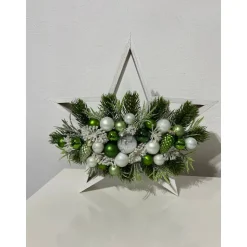 Weihnachtsdeko Weihnachtsstern Stern Led grün weiß Häuschen