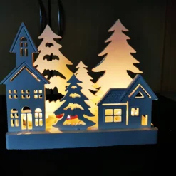 Weihnachtsdorf mit Kerzeneinsätzen für Advents- und Weihnachtszeit aus Resincrete