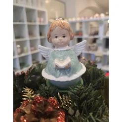 Weihnachtsengel aus Keramik - Schutzengel - Handbemalt -