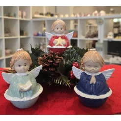 Weihnachtsengel aus Keramik - Schutzengel - Handbemalt -