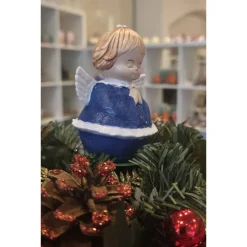 Weihnachtsengel aus Keramik - Schutzengel - Handbemalt -