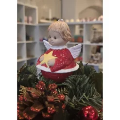 Weihnachtsengel aus Keramik - Schutzengel - Handbemalt -