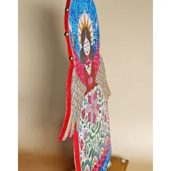 Weihnachtsengel Tischaufsteller "Heilige Nacht" aus Karton mit Glitzer & Perlen – Handgemachte Weihnachtsdeko