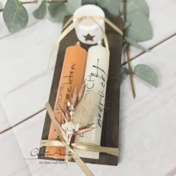 Weihnachtsgeschenk Kerzen - Stabkerzen mit Spruch -Frohe Weihnachten Fühl Dich gedrückt- Freundinnen, Nachbarn