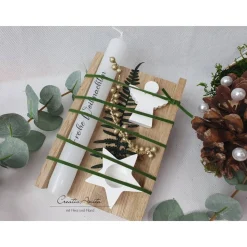 Weihnachtsgeschenk mit Kerze, Kerzenhalter und Schutzengel aus Beton