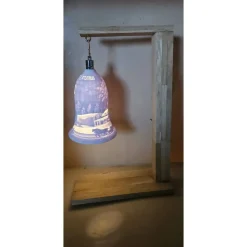 Weihnachtsglocke mit Ständer – LED beleuchtet – festliche Deko aus Holz