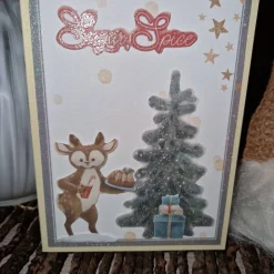 Weihnachtsgrußkarte / Rentier Glitzerkarten / Festliche Tannenbaumkarten / Sugar Spice Weihnacht / Weihnachtskarten