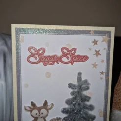 Weihnachtsgrußkarte / Rentier Glitzerkarten / Festliche Tannenbaumkarten / Sugar Spice Weihnacht / Weihnachtskarten