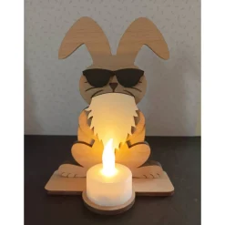 Weihnachtshase Holz Buche