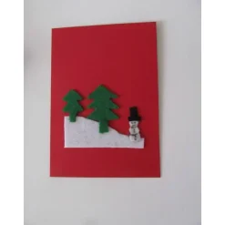 Weihnachtskarte - auch Geldgeschenk - Schneemann mit Tanne