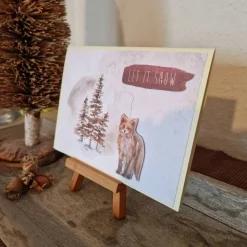 Weihnachtskarte - Fuchs - Let it Snow